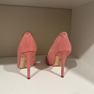 Sam Edelman Hazel Pointed Toe Pump Lux Rose Satin Fabric Size 6